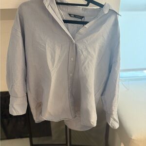 Zara woMen's Blue Striped Shirt